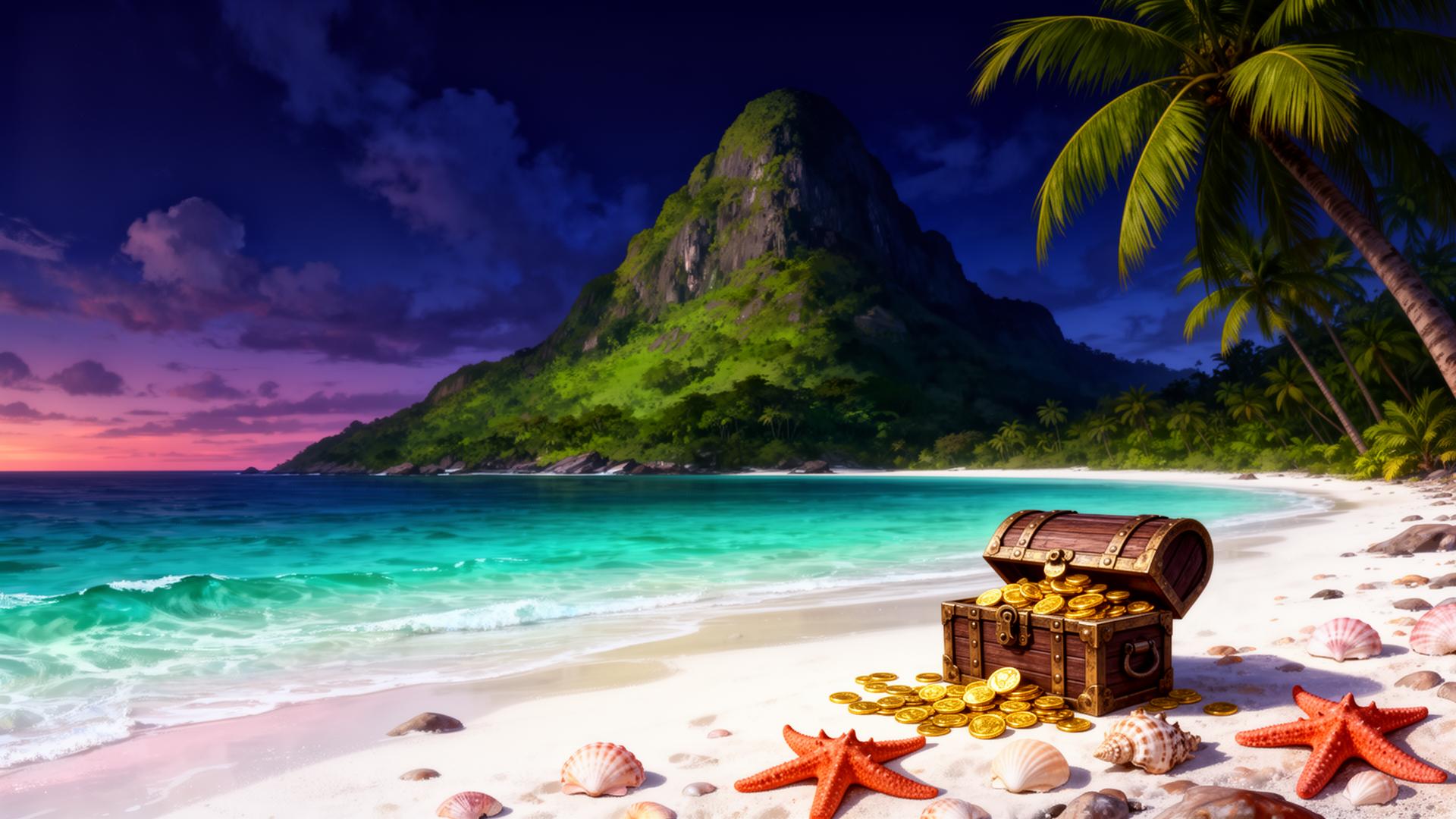 Winner Island login scherm en casino eiland op de achtergrond